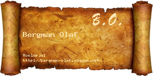 Bergman Olaf névjegykártya